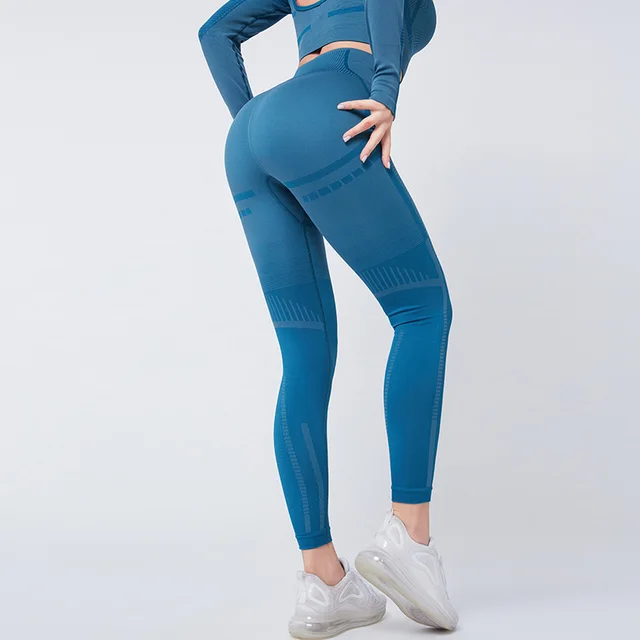 Simple Stretch Fitness Leggings Women's Sportswear Blue - Shop at LoveMi