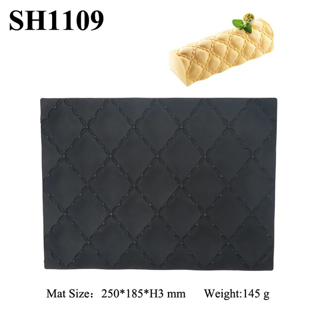Mousse Roll Silicone Cake Mold Woven Heart shaped Wood Grain Coffee Rhombus Mat Mold Diamond Texture Mat - Shop at LoveMi