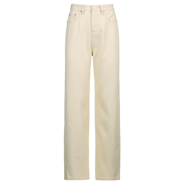 Rapcopter Wide Jeans Baggy Pockets Zipper Cargo Pants Y2K Ae White - Shop at LoveMi