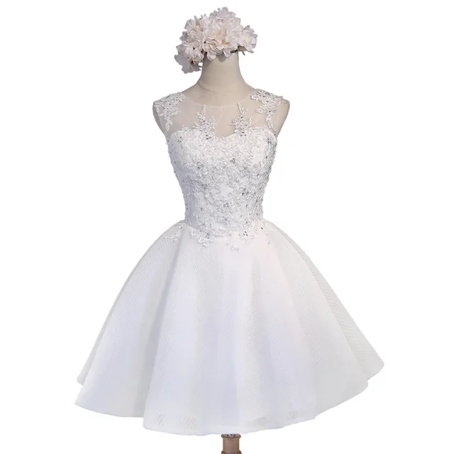 New Short Bridesmaid Dress White Tutu Skirt White - Shop at LoveMi
