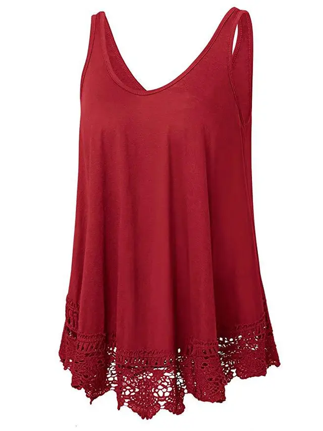 Casual All match Plus Size Vest T shirt Red - Shop at LoveMi