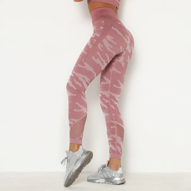 Women's Tight fitting Ninth Pants Hip lifting Fitness Running Stretch Yoga Pants Light Bean Paste - Shop at LoveMi