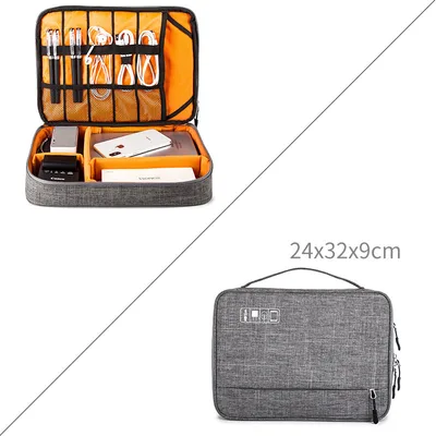 Travel Cable Bag Portable Digital USB Gadget Organizer Charger Wires Cosmetic Zipper Storage Pouch kit Case Accessories Supplies Gray - Shop at LoveMi
