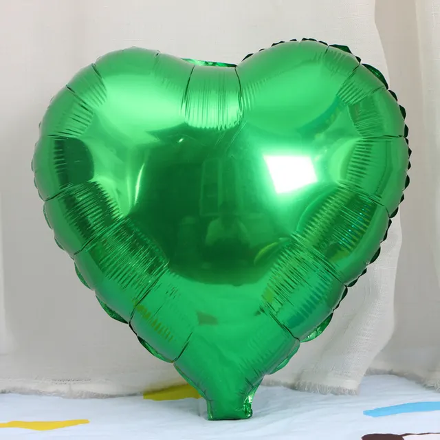 18 inch Heart shaped Aluminum Film Balloon Christmas And New Year's Day Decoration Green - Shop at LoveMi
