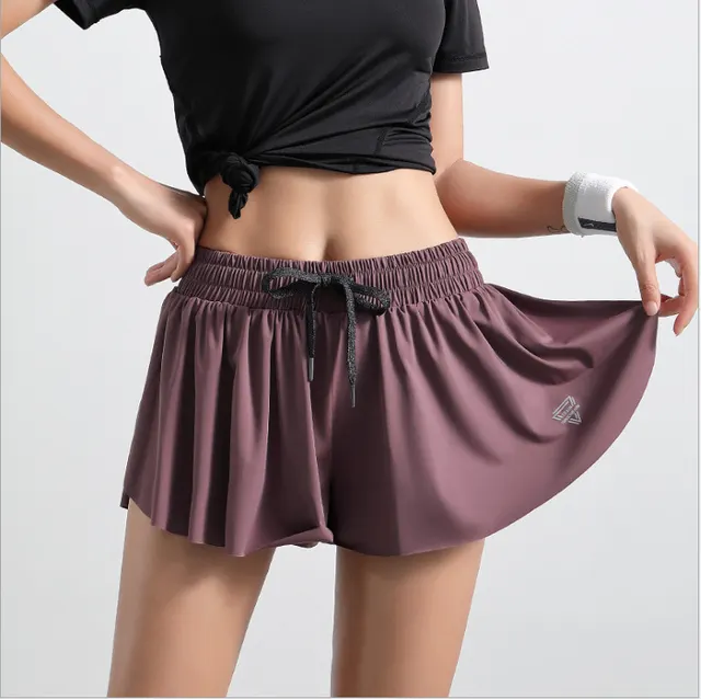 Women Hight Elastic Running Shorts Anti light Purple - Shop at LoveMi