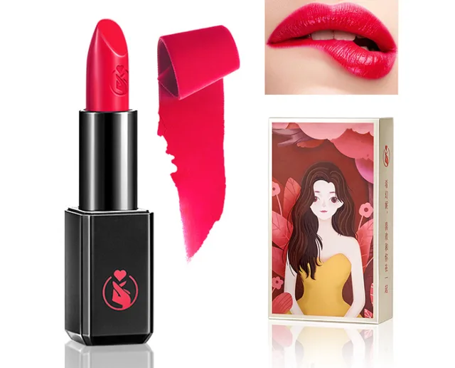 Siihenrry Bixin Lipstick Non stick Cup Student Moisturizing Whitening Niche Brand Lip Gloss Rose Red - Shop at LoveMi