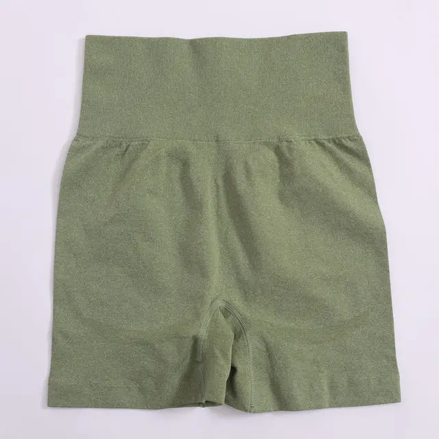 Solid High Waist Yoga Sport Shorts Women Gym Fitness Push Up Army Green - Shop at LoveMi