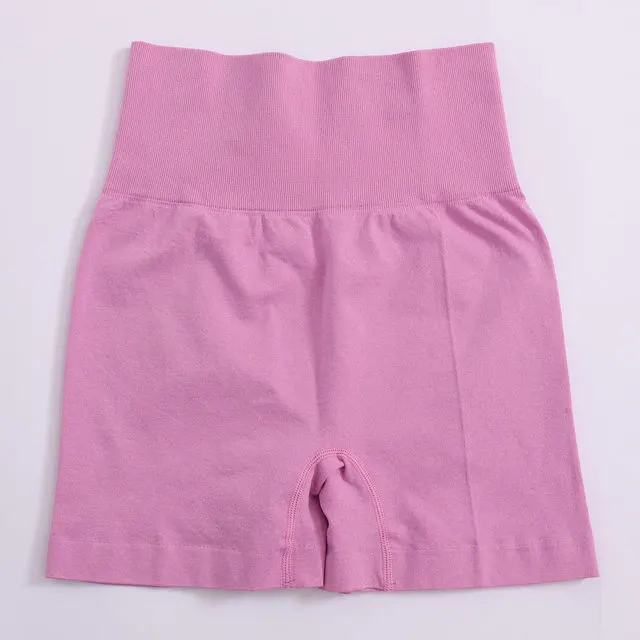 Solid High Waist Yoga Sport Shorts Women Gym Fitness Push Up Rose Red - Shop at LoveMi