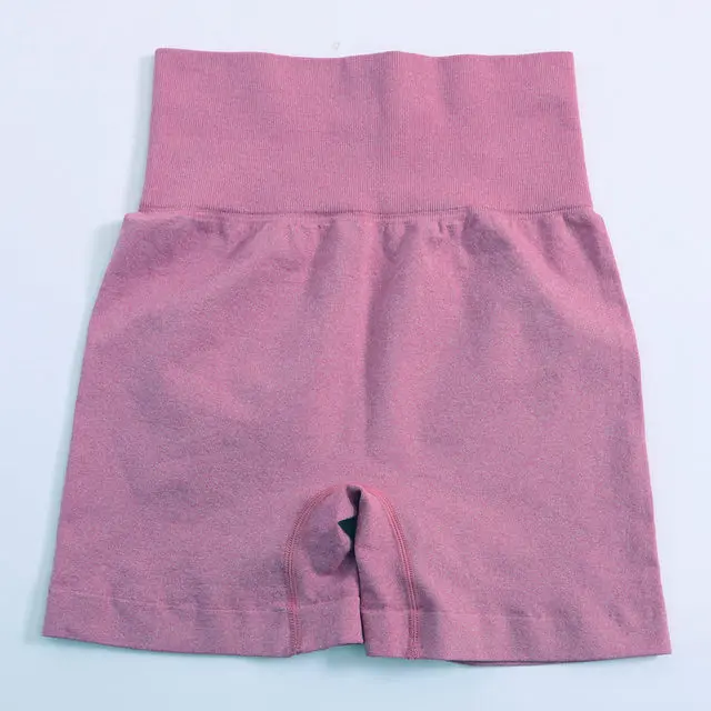 Solid High Waist Yoga Sport Shorts Women Gym Fitness Push Up Wine Red - Shop at LoveMi