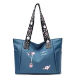 Nylon Cloth Shoulder Handbag Shopping Bag - Blue
