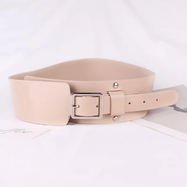 Women's Belt Wide Decorative Waist Pin Buckle Fashion All match Khaki - Shop at LoveMi