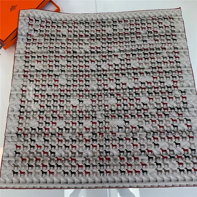 Spring And Autumn Thin Square Scarf Coffee Edge - Shop at LoveMi