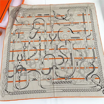 Spring And Autumn Thin Square Scarf Orange - Shop at LoveMi