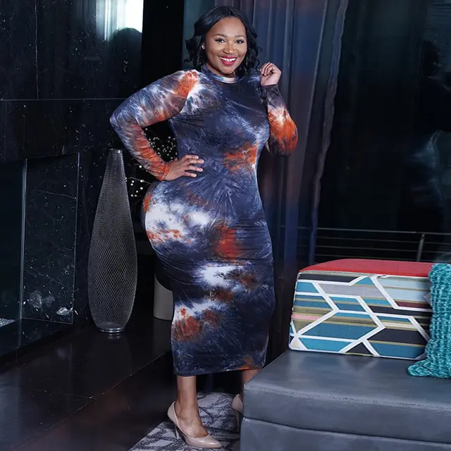 Plus Size Dresses For Fat Girl Long Dress Over The Knee Blue - Shop at LoveMi