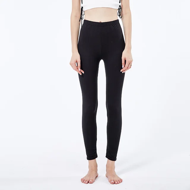Frayed Cropped Trousers Slim Stretch Leggings Black A - Shop at LoveMi