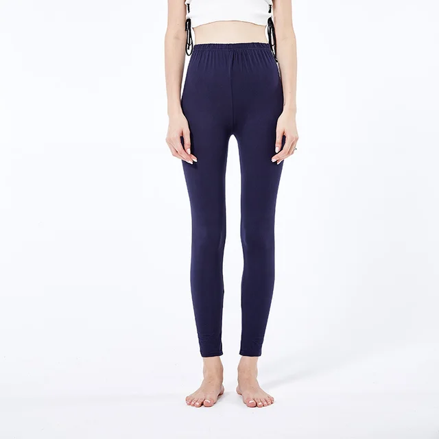 Frayed Cropped Trousers Slim Stretch Leggings Blue - Shop at LoveMi