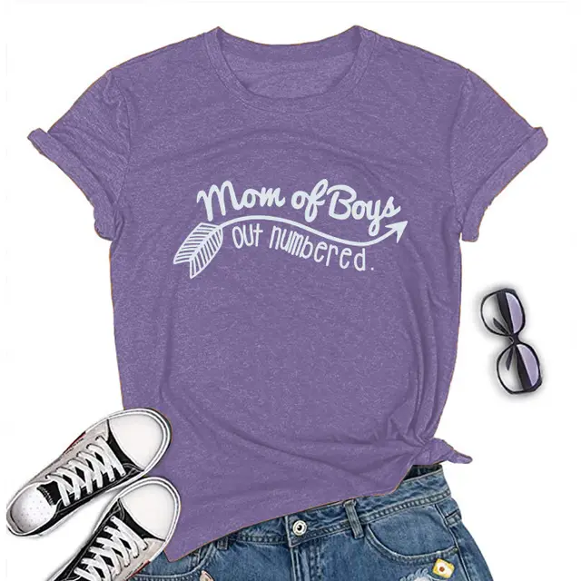 Letter Short Sleeve T Shirt Couples Purple - Shop at LoveMi