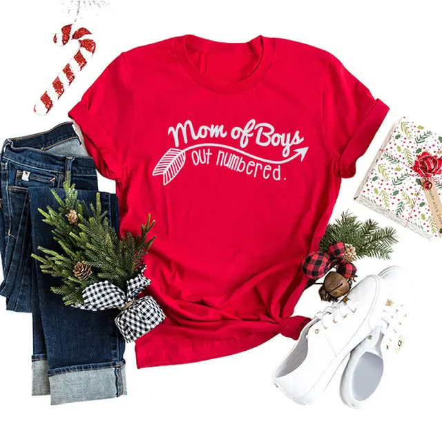 Letter Short Sleeve T Shirt Couples Red - Shop at LoveMi