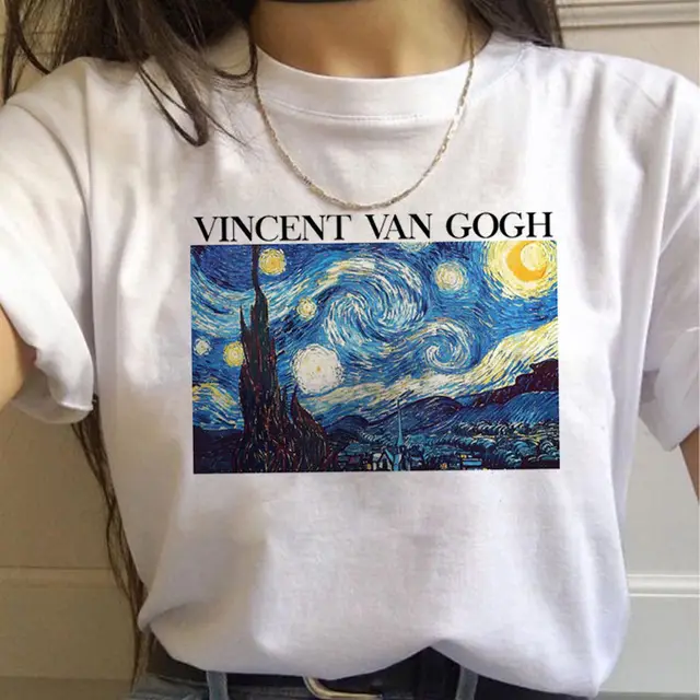 Van Gogh Aesthetic Oil Painting Women's Short Sleeve T Shirt 2 - Shop at LoveMi