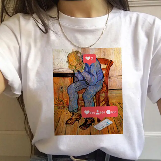 Van Gogh Aesthetic Oil Painting Women's Short Sleeve T Shirt 9 - Shop at LoveMi
