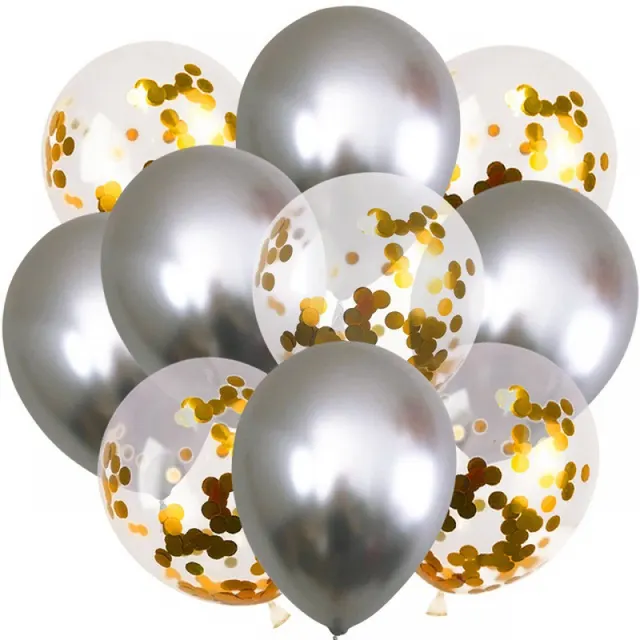 20 12inch Metallic Balloons Gold Confetti Balloons Chr 6Style - Shop at LoveMi