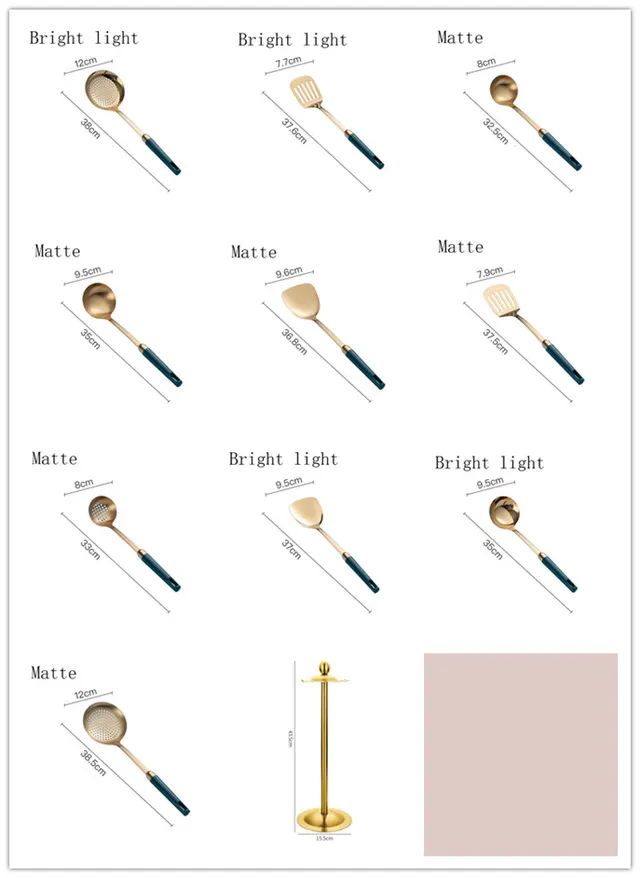 Stainless Steel Emerald Gold plated Kitchenware Set Set - Shop at LoveMi