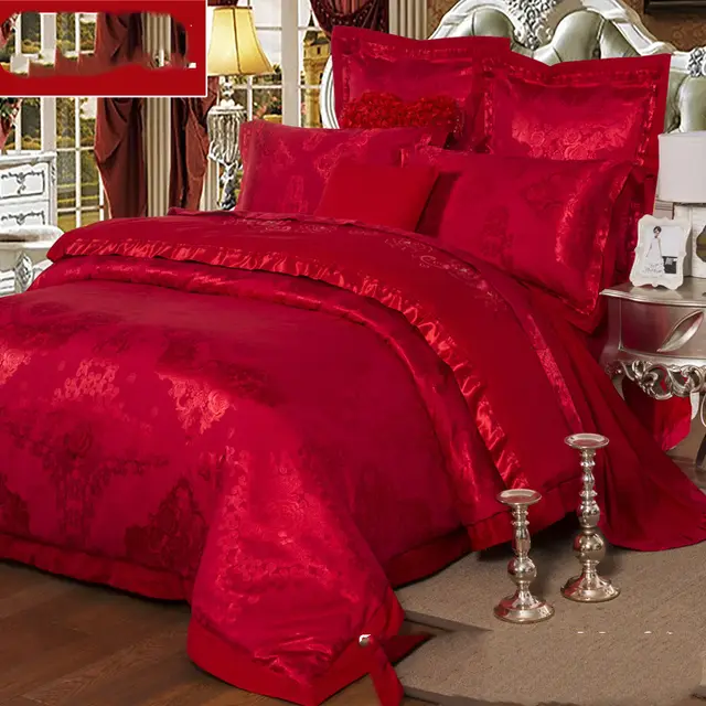European And American Style Sheets And Duvet Cover Four piece Cotton Satin Jacquard Four Piece Suit - Shop at LoveMi