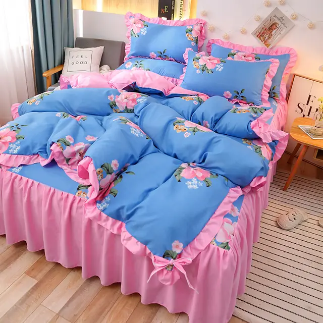 Net Red Girl Princess Style Double Lace Bed Sheet Duvet Cover Huahua World - Shop at LoveMi