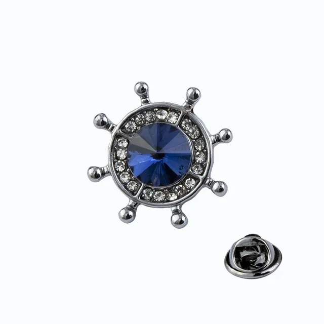 Mini Style Navy Small Anchor Rudder Collar Pin Buckle Gun Black Moran Diamond - Shop at LoveMi