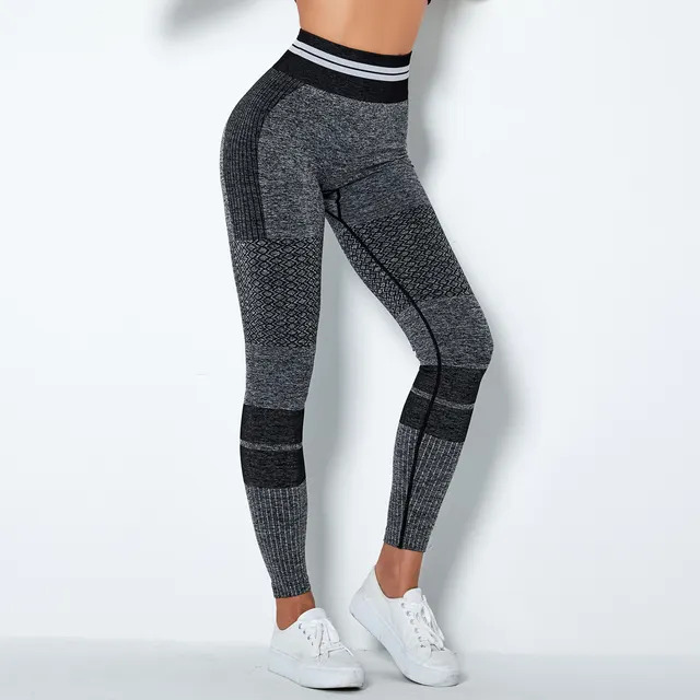 Four piece Fitness Suit For Hip lifting And Tight fitting Stretch Stripes Black - Shop at LoveMi