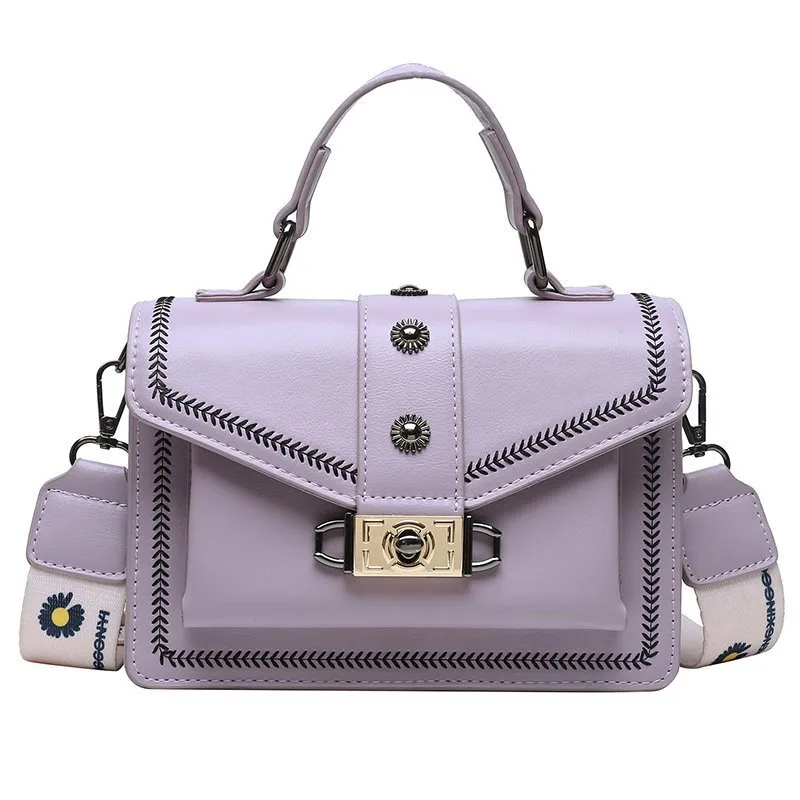Summer New Female Bag Fashion Korean Messenger Bag Casual Portable Shoulder Bag Purple - Shop at LoveMi