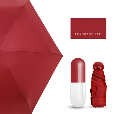 Pocket Sized Small Capsule Umbrella Red - Shop at LoveMi