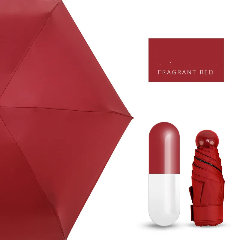 Pocket Sized Small Capsule Umbrella Red - Shop at LoveMi