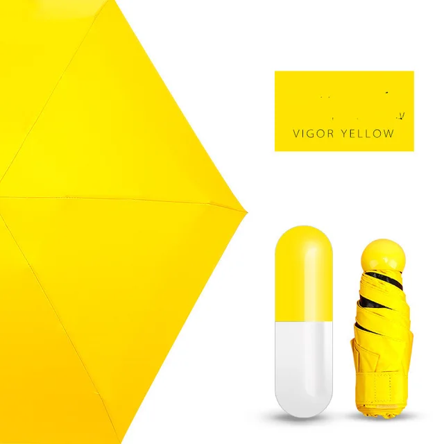 Pocket Sized Small Capsule Umbrella Yellow - Shop at LoveMi