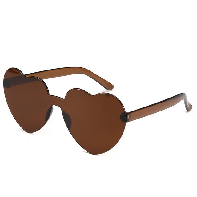 Ladies Love Shape Ocean Piece Personality One Piece Sunglasses Bronze - Shop at LoveMi