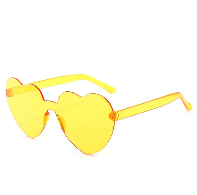 Ladies Love Shape Ocean Piece Personality One Piece Sunglasses Yellow - Shop at LoveMi