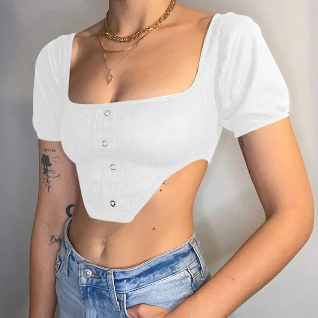 Ladies All Match Short Sleeve Vest White - Shop at LoveMi
