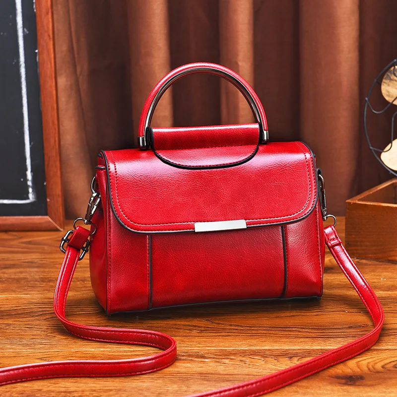 Ladies Handbag Fashion One shoulder Messenger Bag Foreign Trade Bag Red - Shop at LoveMi
