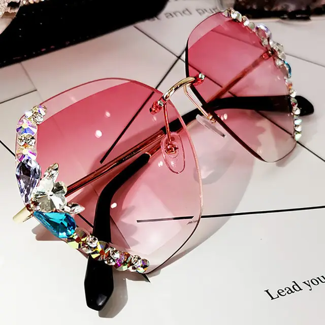 Luxury Rhinestone Square Sunglasses Women Fashion Outdoor Shades - Shop at LoveMi