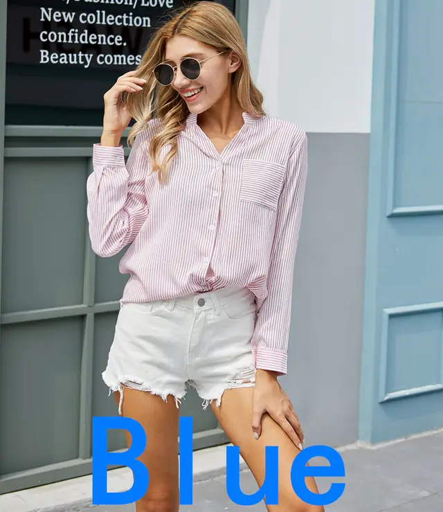 Women's Casual Shirt With Jeans At Home Blue - Shop at LoveMi