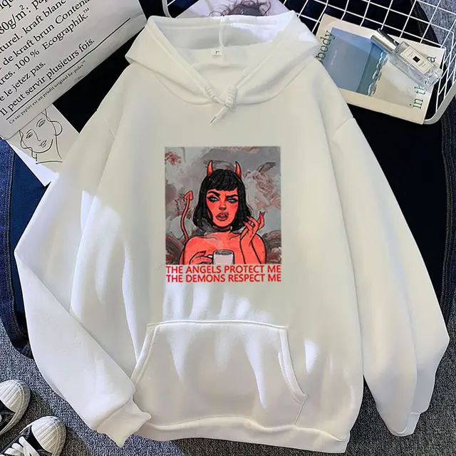 Candy Color Sweatshirt With Print Pattern All match Personalized Hooded Sweater White - Shop at LoveMi
