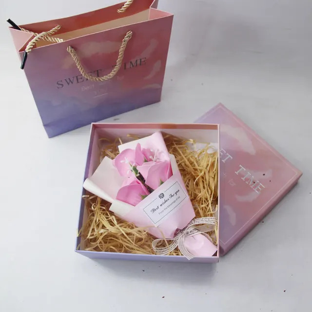 Soap Gift Box Soap Flower Tote Bag Pink - Shop at LoveMi