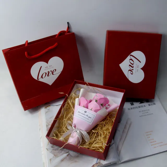 Soap Gift Box Soap Flower Tote Bag Red Gradient - Shop at LoveMi