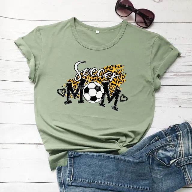 Mother's Day Gift Women's Cotton Leopard Print Casual T shirt Green - Shop at LoveMi