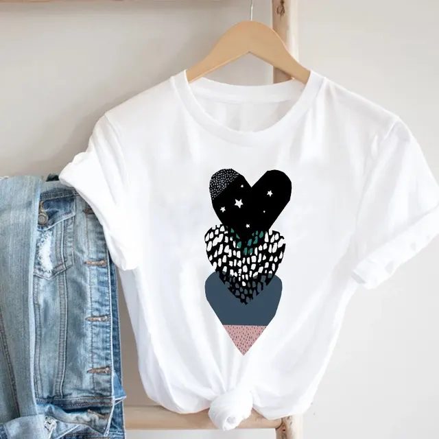 Butterfly Love Heart Shape Print Short Sleeve - Shop at LoveMi