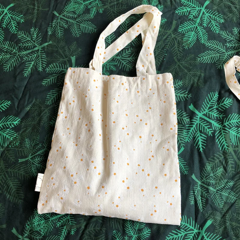 Canvas Shoulder Bag For Women, With Embossed Floral Beige - Shop at LoveMi