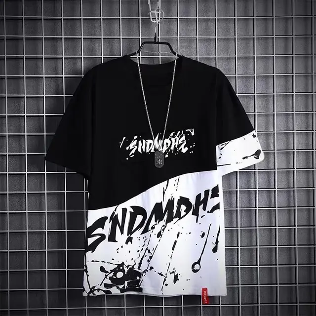 Men's Short sleeved Shirt Korean Style Hooded Half sleeved Sweater Hip hop Couple Top Clothes - Shop at LoveMi