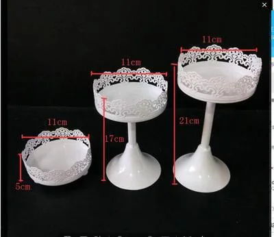 Simple And Modern Wrought Iron Lace Cake Stand Three Snack Racks - Shop at LoveMi