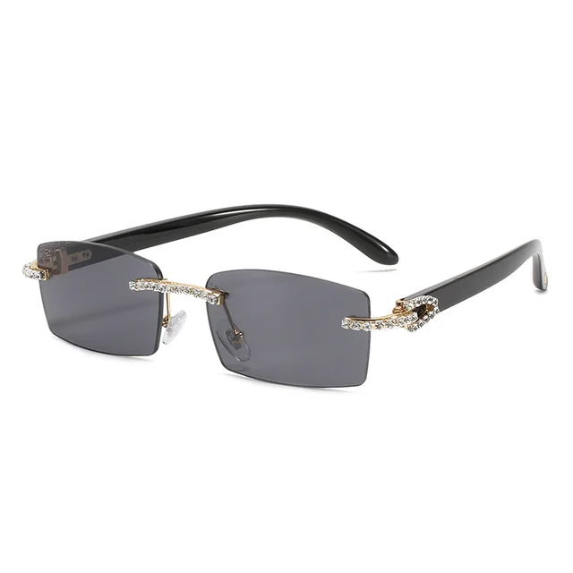 Trendy Diamond cut Square Glasses Black Frame Black Film - Shop at LoveMi