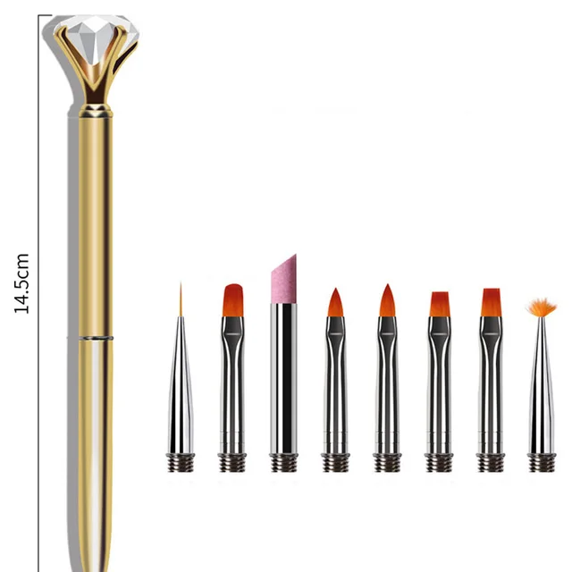 Big Diamond Quartz Smudge Nail Pen Set Gold - Shop at LoveMi